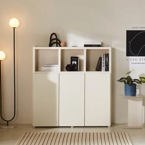 소소숲 바비 3단 1200 도어 책장(하단도어)