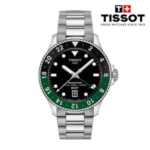 [티쏘][NEW] 씨스타 1000 쿼츠 GMT 블랙 (메탈) 40MM T120.852.11.051.00