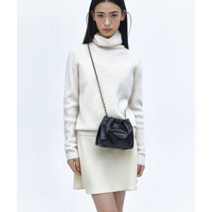 [하트양말증정+쇼핑백] 블랙 소가죽 체인 미니 숄더겸 크로스백 JAWA4E360BK