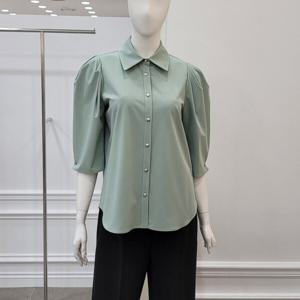 [미니멈]카라넥 퍼프소매 블라우스 (MYCGWB7110MT)_IC