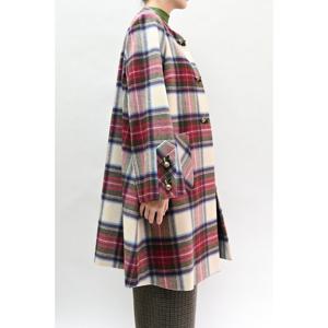 [비꼴리끄(여성)]울체크 노카라 하프코트 B234WH2030