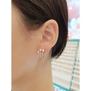 볼라레 세이브존01 큐빅링귀걸이 핑크 은침 spe714