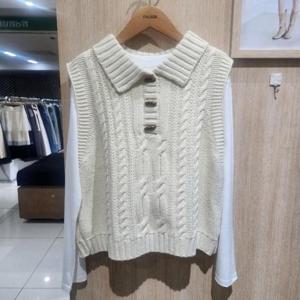 무자크영 DP02 꽈배기카라니트조끼 MO7WKV02