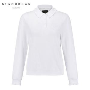 [세인트앤드류스] 여성 별 심볼 프릴 칼라 티셔츠