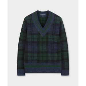 [브룩스브라더스] 브러쉬드 울 블랙와치 테니스 스웨터 (멀티) (BBWNMM38797EW)