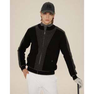 헤지스 골프 24FW BEST블랙 남성 방풍 니트 풀집업 HUSW4D701BK