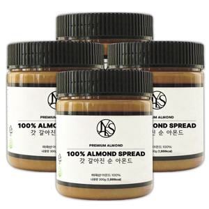 야스티 갓 갈아진 순 아몬드 스프레드 100% 무첨가 버터 300g X 4개
