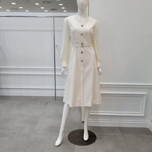 [미니멈]시스루 슬리브 플레어 원피스 (MYCGWO8040CR)_IC