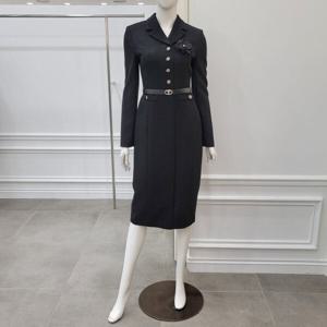 [미니멈]카라 브로치 슬림 원피스 (MYCGWO8090BK)_IC