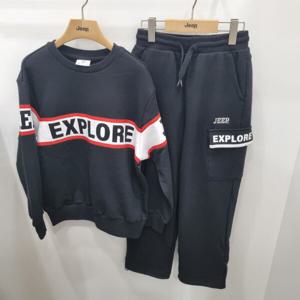 [지프키즈]지프 EXPLORE 라인배색 맨투맨세트 KP3TSU865965_JK