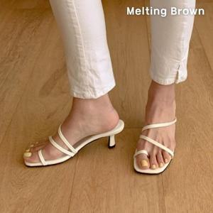 [멜팅브라운] 여성 캐주얼 스트랩 쪼리 미들힐 5color