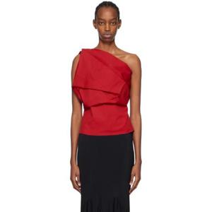 25 FW 릭오웬스 여성 레드 클라우디아 캐미솔 241232F111031