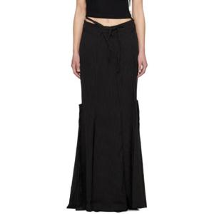 25 FW 오토링거 여성 블랙 머메이드 맥시 스커트 241016F093006