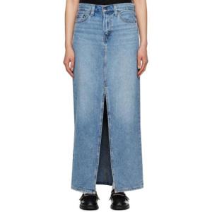 25 FW 리바이스 여성 블루 앵클 컬럼 데님 미디 스커트 241099F092007