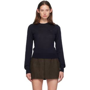 25 FW 아미 파리스 여성 네이비 아미 드 꾀흐 스웨터 242482F096008