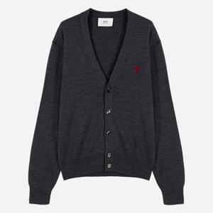아미 하트 로고 니트 가디건 그레이 HKC111KN0025055