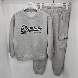 [에꼴리에]노기모 베이스볼 로고 맨투맨  상,하세트(24D07310732