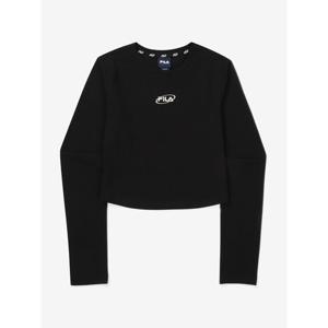 [휠라(프리미엄)](SM)헤리티지 크롭 라운드 긴팔티셔츠(FS2RLF3151F_BLK)