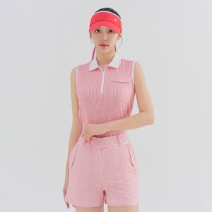 [레노마골프] 여성 스트라이프 패턴 카라 민소매 티셔츠 RWTSN6111-500