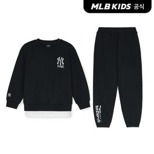 [택가109,000원][MLB키즈]스트릿 로고 레이어드 맨투맨 세트 NY (Black)7AS2V0551-50BKS