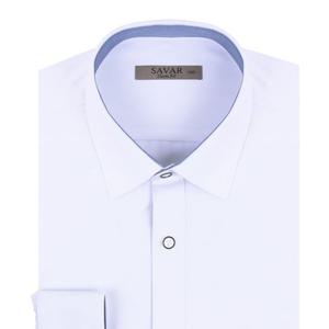 화이트셔츠 슬림 블랙써클 버튼 포인트 화이트 긴팔셔츠 SV5133