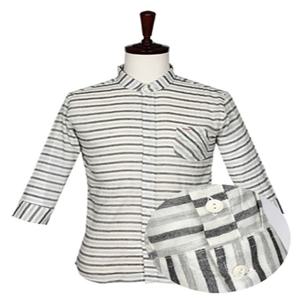 투톤 단가라 7부 셔츠 블랙 남성의류 남성남방