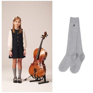 빈2 (BZ14AS02GY) 아동 공용 그레이 골지 니삭스 초등