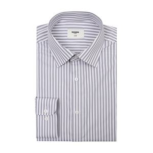[레노마(셔츠)]트윌 스트레치 스트라이프 셔츠 긴소매 일반핏 RZRSG0032GY