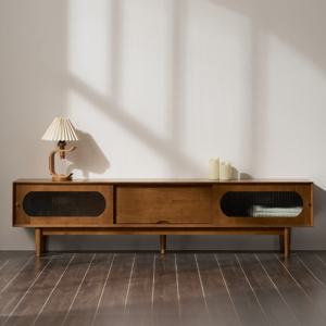 안목 서향 모루 유리 원목 높은 거실장 2000