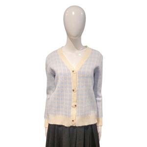 [페이지플린]컬러체크배색 브이넥 가디건(F5ACA002A)