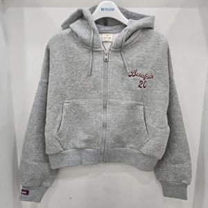 [에꼴리에]칼라 자수 기모 크롭 후드점퍼 (24RT751)_US