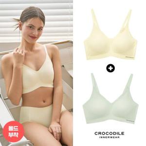[크로커다일] 라이크라 쉘론 몰드부착 스트랩 감탄브라 2종 레몬+올리브그린 CDWBR5M2324 (출고가  49,900원)