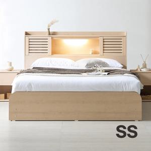 상일리베가구 팔레트 LED 수납 침대 프레임 SS