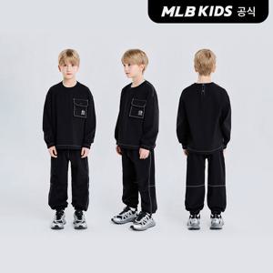 [택가119,000원][MLB키즈 공식] 25SS 베이직 아웃도어 우븐 맨투맨 세트 NY (Black) 7AS2B0151-50BKS