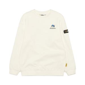 내셔널지오그래픽 키즈 K234USW030 백면 그래픽 오버핏 맨투맨(기모)  WHITE