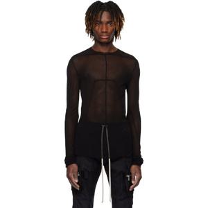 25 FW 릭오웬스 남성 블랙 할리우드 에드푸 티셔츠 251232M213136