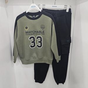 [에꼴리에]트랙 라인 블록코어  맨투맨 상,하세트(24D14010241)_