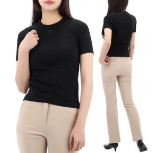 25SS 꾸레쥬 시그니처 반팔 티셔츠 125JTS017JS0203 BLACK