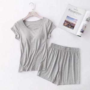 캡내장 노브라 반팔 반바지 홈웨어 세트 집순이옷
