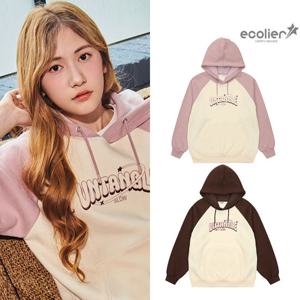 [에꼴리에]여자 겨울신상 칼라배색 라글란후드티(24D0454)_CC