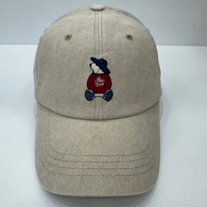 [지프]JQ1GCU105 베이지 25년 곰 자수 워싱 볼캡 야구모자