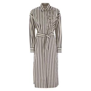 브루넬로 쿠치넬리 미디 원피스 MH765ARJ61 WHITE BLACK