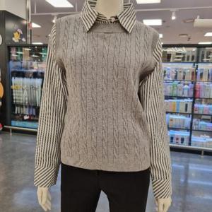 라티움 HC34 봄.가을몸판꽈배기니트팔구김없는조끼셋트 T2513Bl16