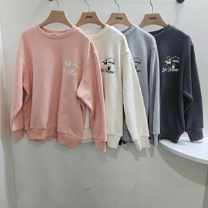 [지프키즈]25신상남여공용키즈  낚시곰 리브 심플맨투맨KQ1TSU89