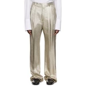 25 FW 드리스반노튼 남성 실버 비스코스 스트레이트 슬랙스 251358M191034
