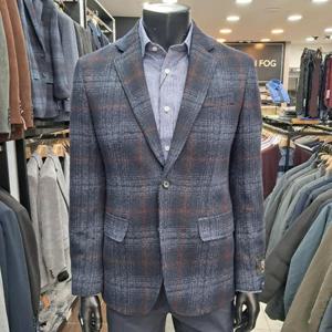 런던포그 HL01 이태리 원단 네이비 체크자켓 Zmwjc650