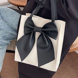 배색 빅리본 포인트 빅사이즈 토트백 손가방 보부상