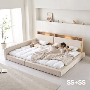 아씨방가구 릴렉스업 저상형 LED 수납 밸런스 패밀리침대 SS+SS