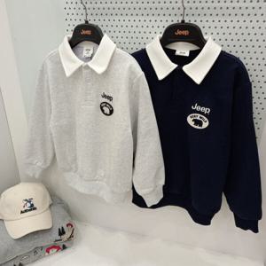 [지프키즈]곰 와펜 카라 맨투맨 KQ1TSU816._GN