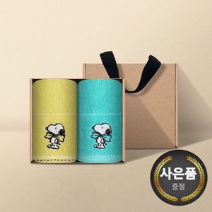 송월 스누피 왕리본36 고리 핸드타올 2매 크라프트세트